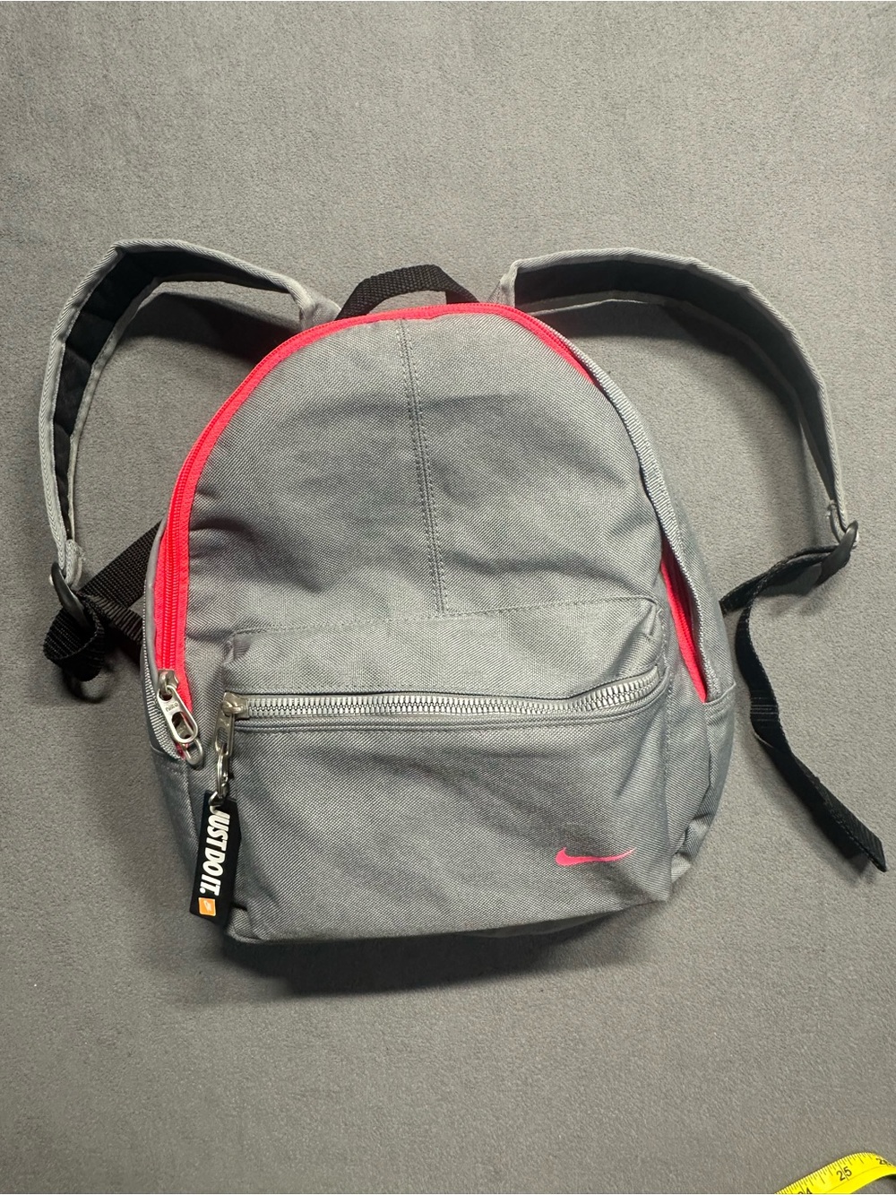 Nike Gray Kids Backpack with Pink Accents